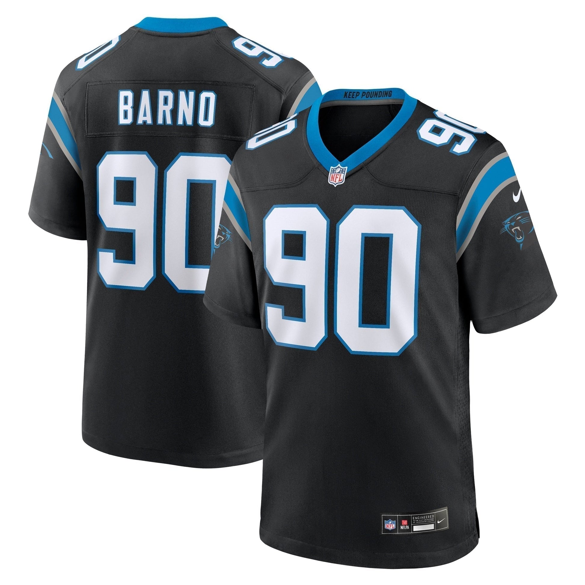 Amare Barno Carolina Panthers Team Game Jersey - Black football jersey product view 1