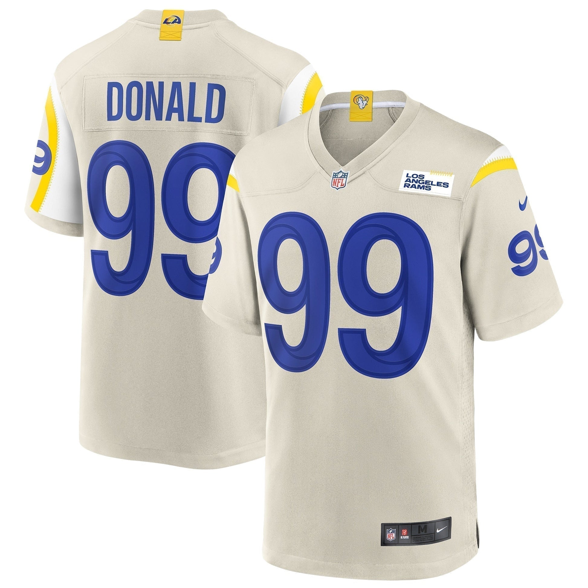 Aaron Donald Los Angeles Rams Game Jersey - Bone football jersey product view 1