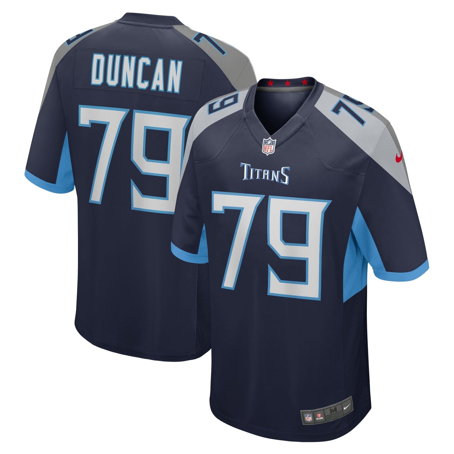 Jaelyn Duncan Tennessee Titans Team Game Jersey - Navy football jersey product view 1