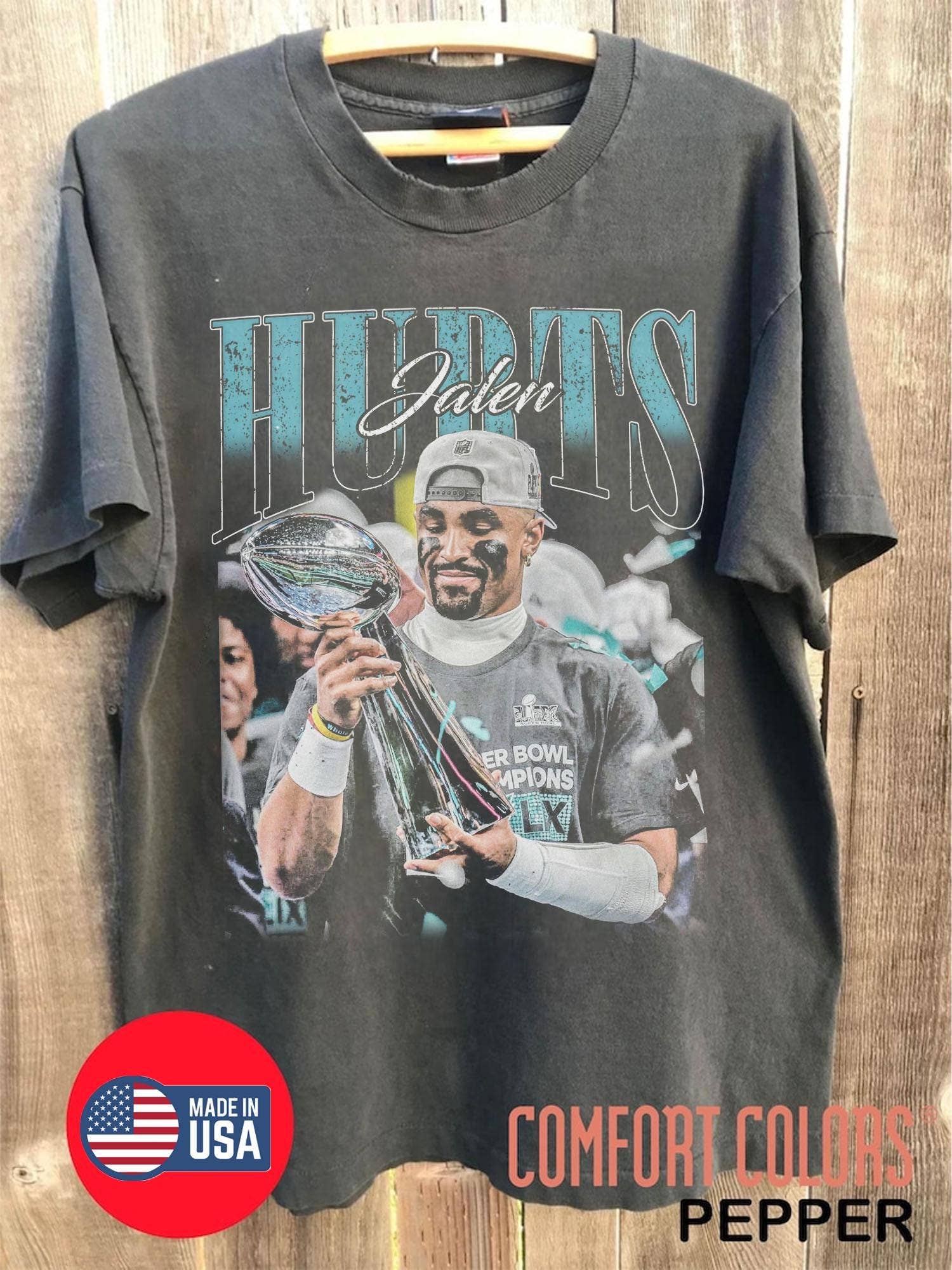 Jalen Hurts Vintage Football Shirt Unisex T-shirt, Sweatshirt, Hoodie, Long Sleeve Tee - T-Shirt, Sweatshirt, Hoodie