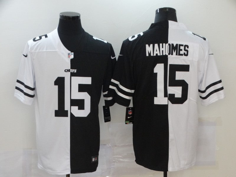 Men's Kansas City Chiefs Patrick Mahomes #15 Black/White Game Jersey1 football jersey product view 1