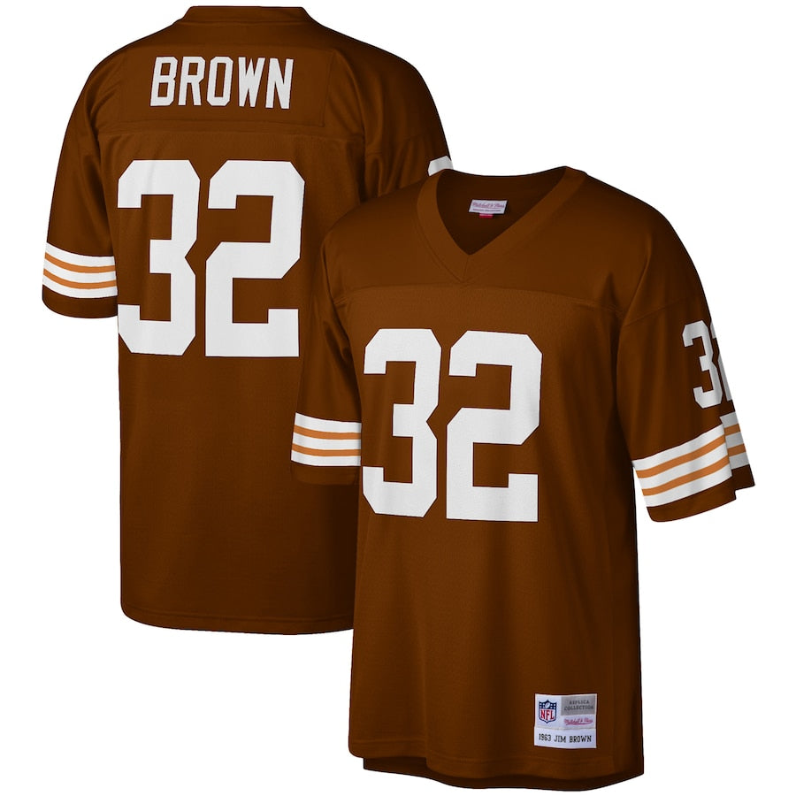 Men's Cleveland Browns Jim Brown Brown Legacy Replica Jersey football jersey product view 1