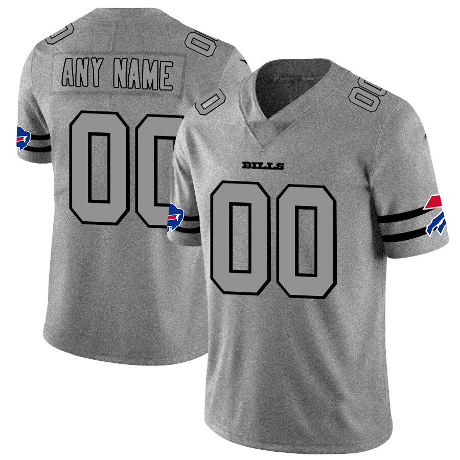 Custom1 Buffalo Bills 2019 Gray Gridiron Gray Vapor Untouchable Limited Jersey1 Stitched Jersey1 Football Jerseys football jersey product view 1