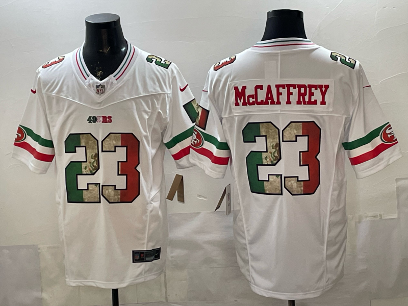 Men's San Francisco 49ers Christian McCaffrey White Alternate Player Jersey football jersey product view 1