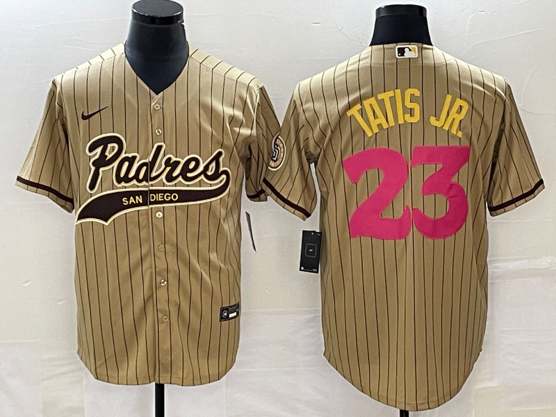 Men's San Diego Padres Fernando Tatis Jr. Tan Replica Team Jersey Joint Edition baseball jersey product view 1