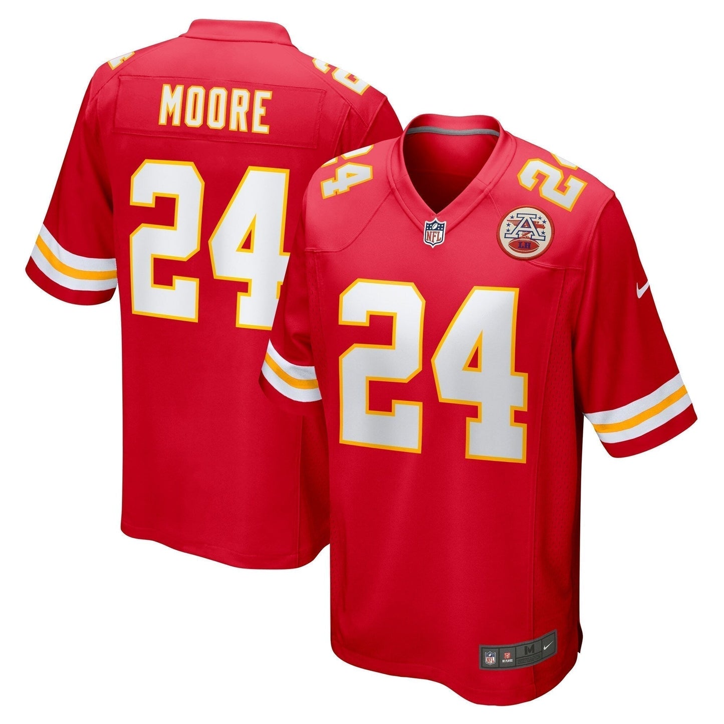 Skyy Moore Kansas City Chiefs Game Jersey - Red football jersey product view 1