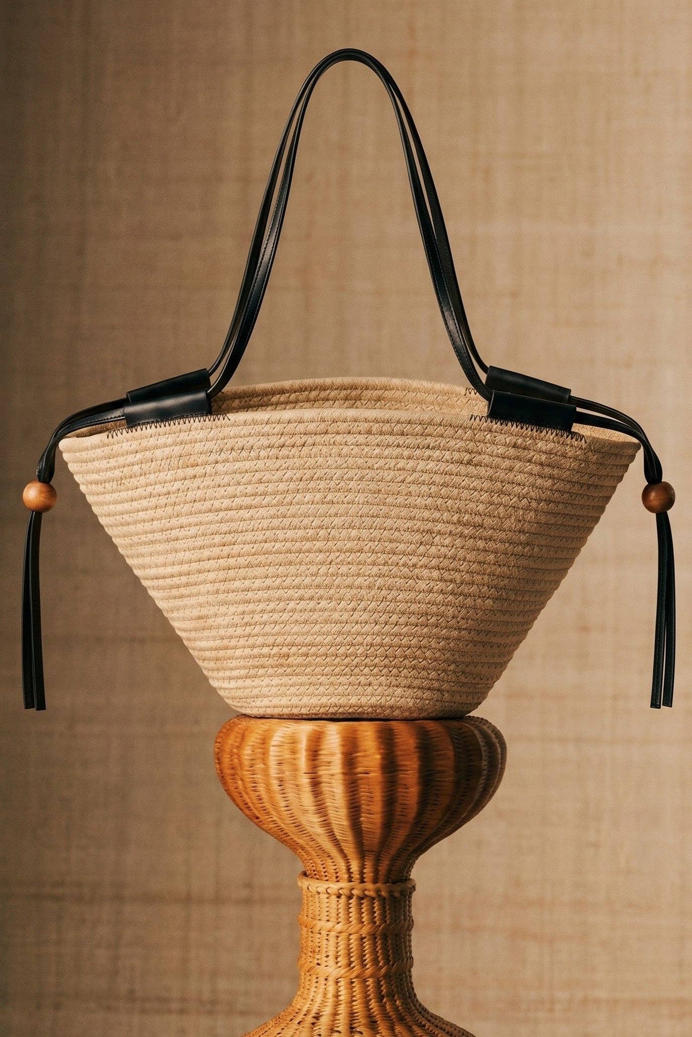 Woven Rope Tote Bag with Leather Handles Unisex T-shirt, Sweatshirt, Hoodie, Long Sleeve Tee - T-Shirt, Sweatshirt, Hoodie