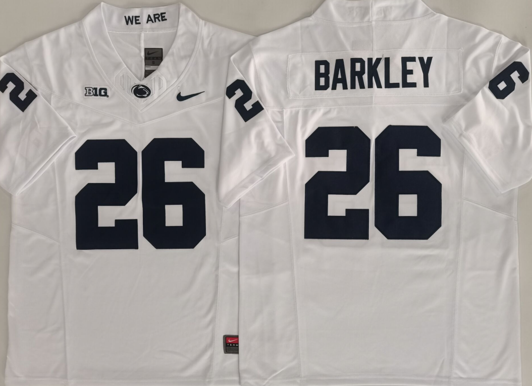 Men's Penn State Nittany Lions Saquon Barkley White Player Jersey football jersey product view 1