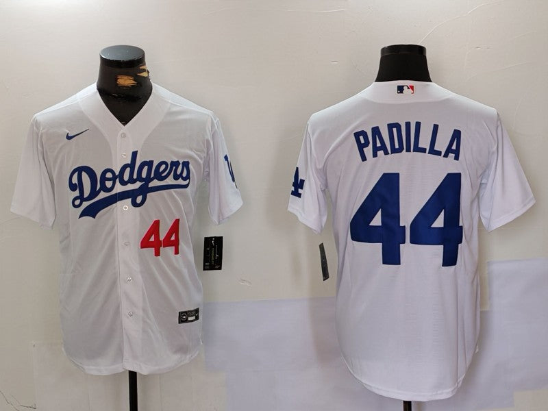 Men's Los Angeles Dodgers Vicente Padilla White Home Replica Player Jersey baseball jersey product view 1