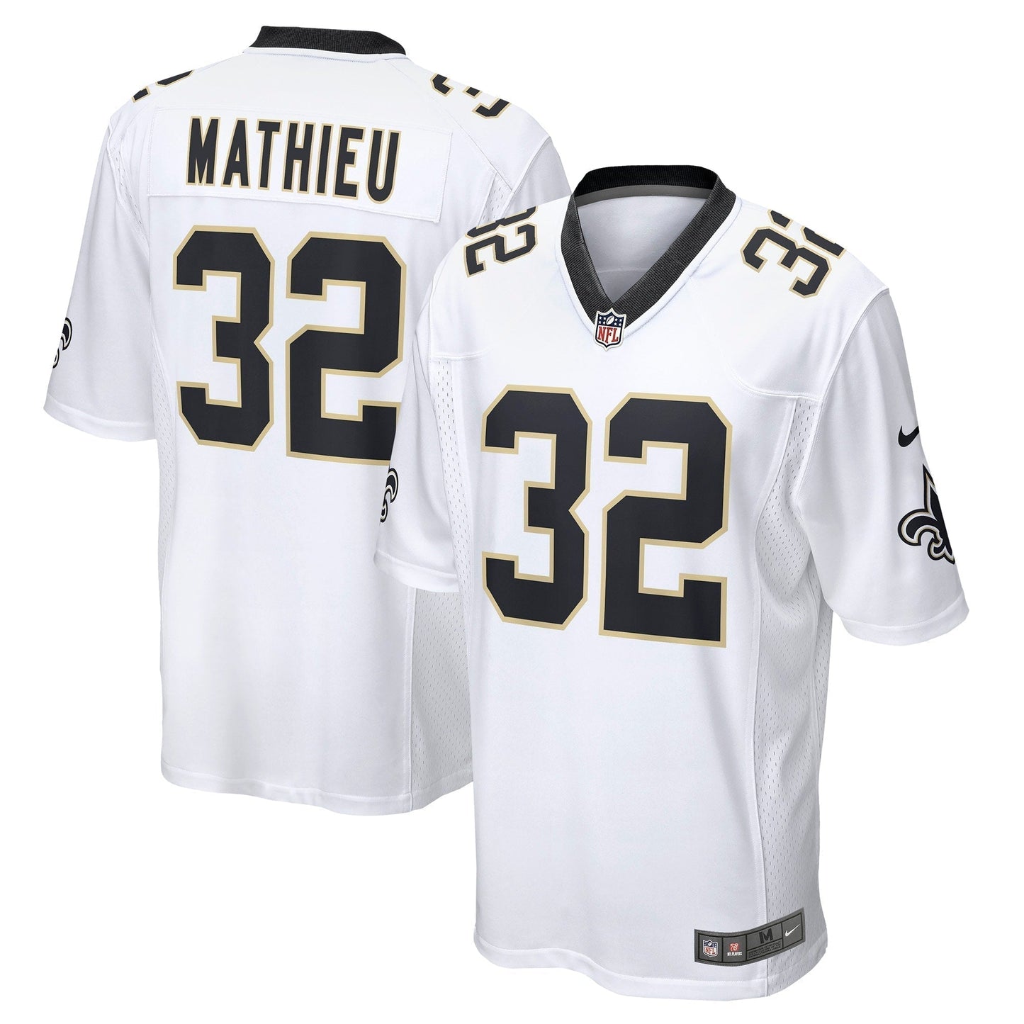 Tyrann Mathieu New Orleans Saints Game Jersey - White football jersey product view 1