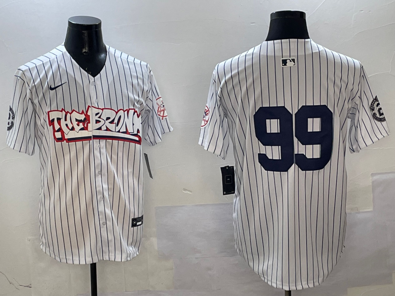 Men's New York Yankees Aaron Judge White Replica Player Name Jersey baseball jersey product view 1
