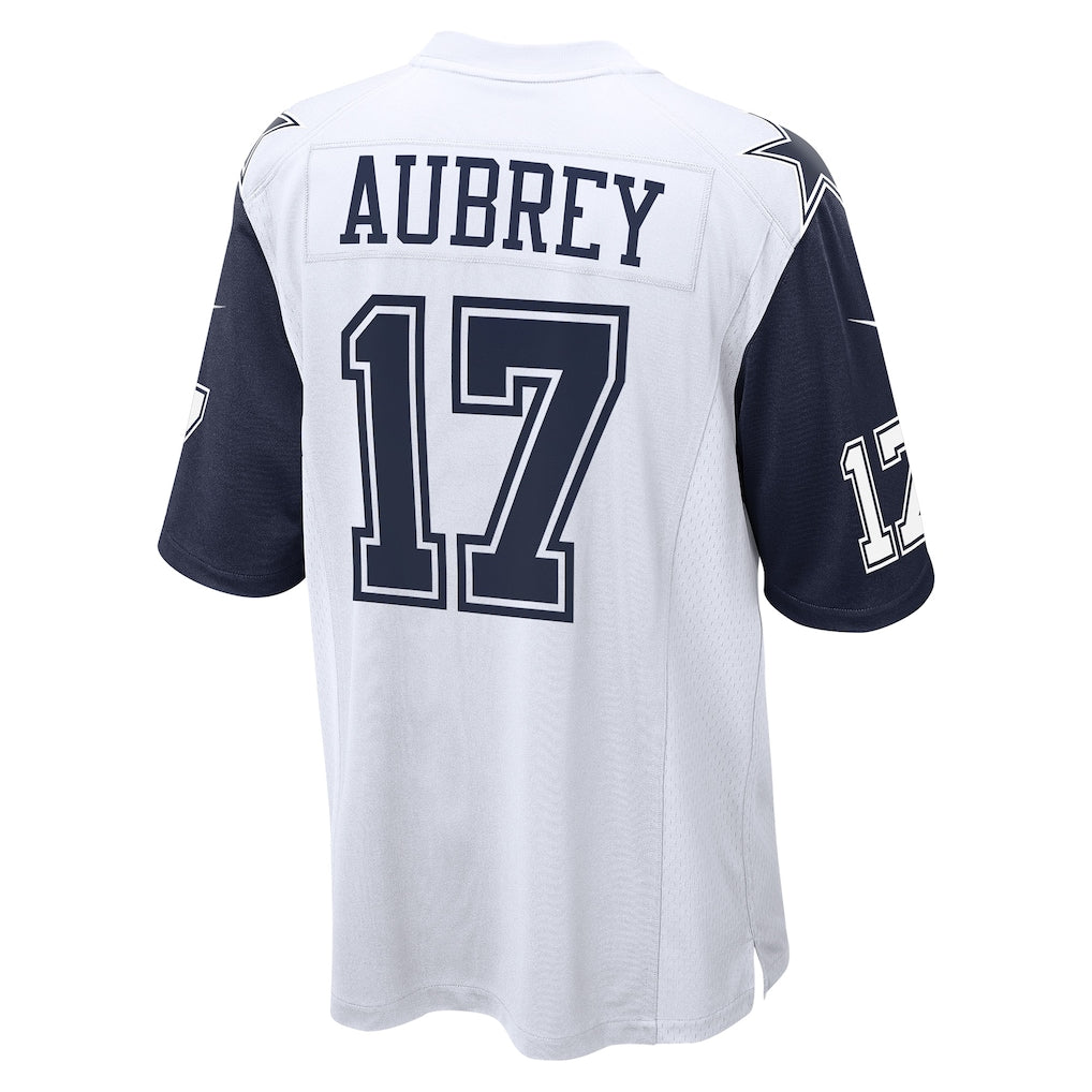 D.Cowboys #17 Brandon Aubrey White Alternate Game Team Jersey football jersey product view 1