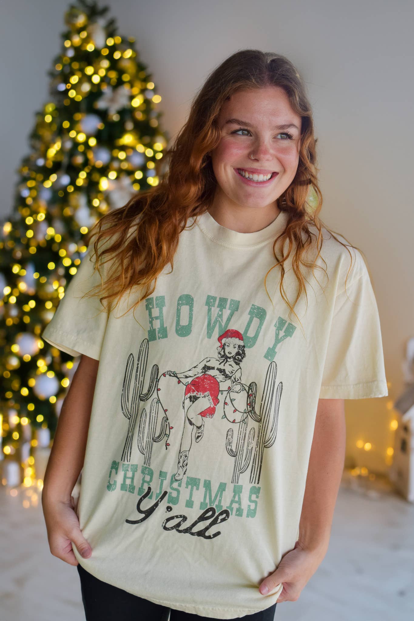 Howdy Christmas Y'all Unisex T-shirt, Sweatshirt, Hoodie, Long Sleeve Tee - T-Shirt, Sweatshirt, Hoodie