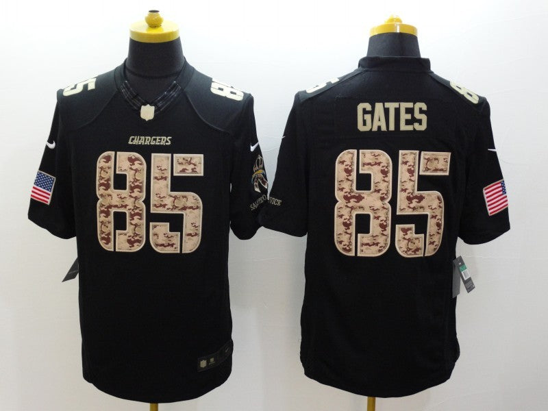Men's Los Angeles Chargers Antonio Gates #85 Black Game Player Jersey1 football jersey product view 1