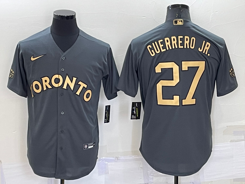 Men's Toronto Blue Jays Vladimir Guerrero Jr. Gray Replica Player Jersey baseball jersey product view 1