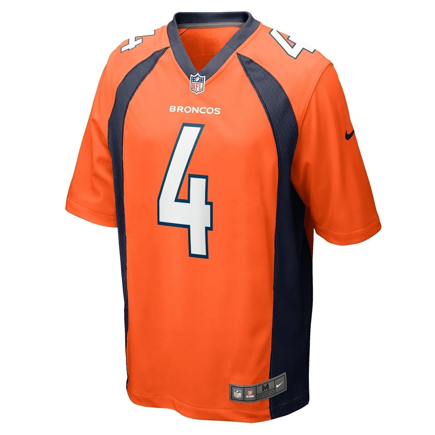 Jarrett Stidham Denver Broncos Game Jersey - Orange football jersey product view 2