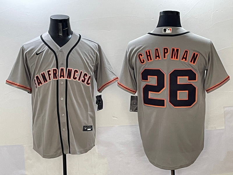 Men's San Francisco Giants Matt Chapman Gray Limited Player Jersey baseball jersey product view 1
