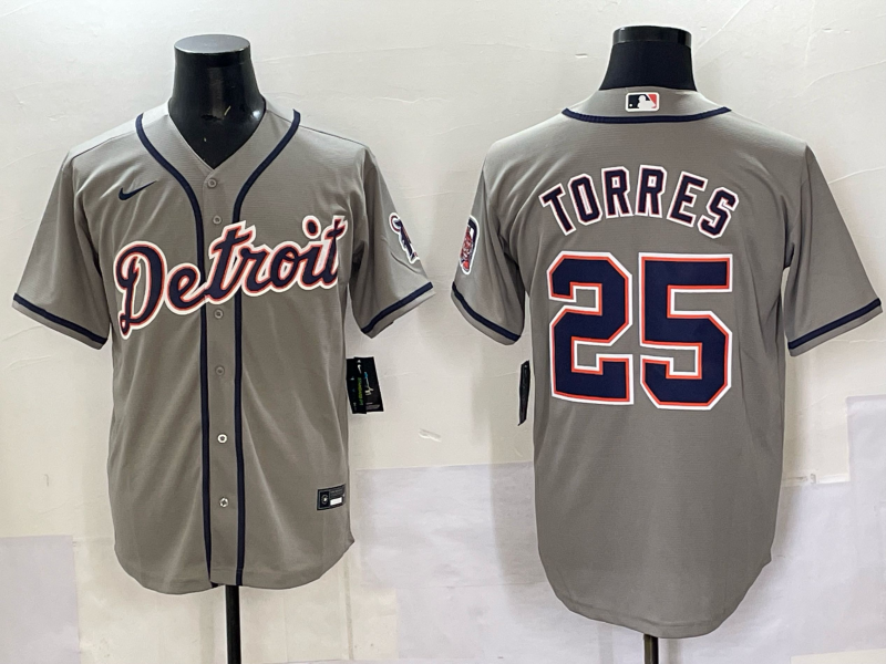 Men's Detroit Tigers Gleyber Torres Gray Limited Player Jersey baseball jersey product view 1
