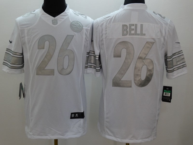 Men's Pittsburgh Steelers LeVeon Bell #26 White Game Player Jersey1 football jersey product view 1