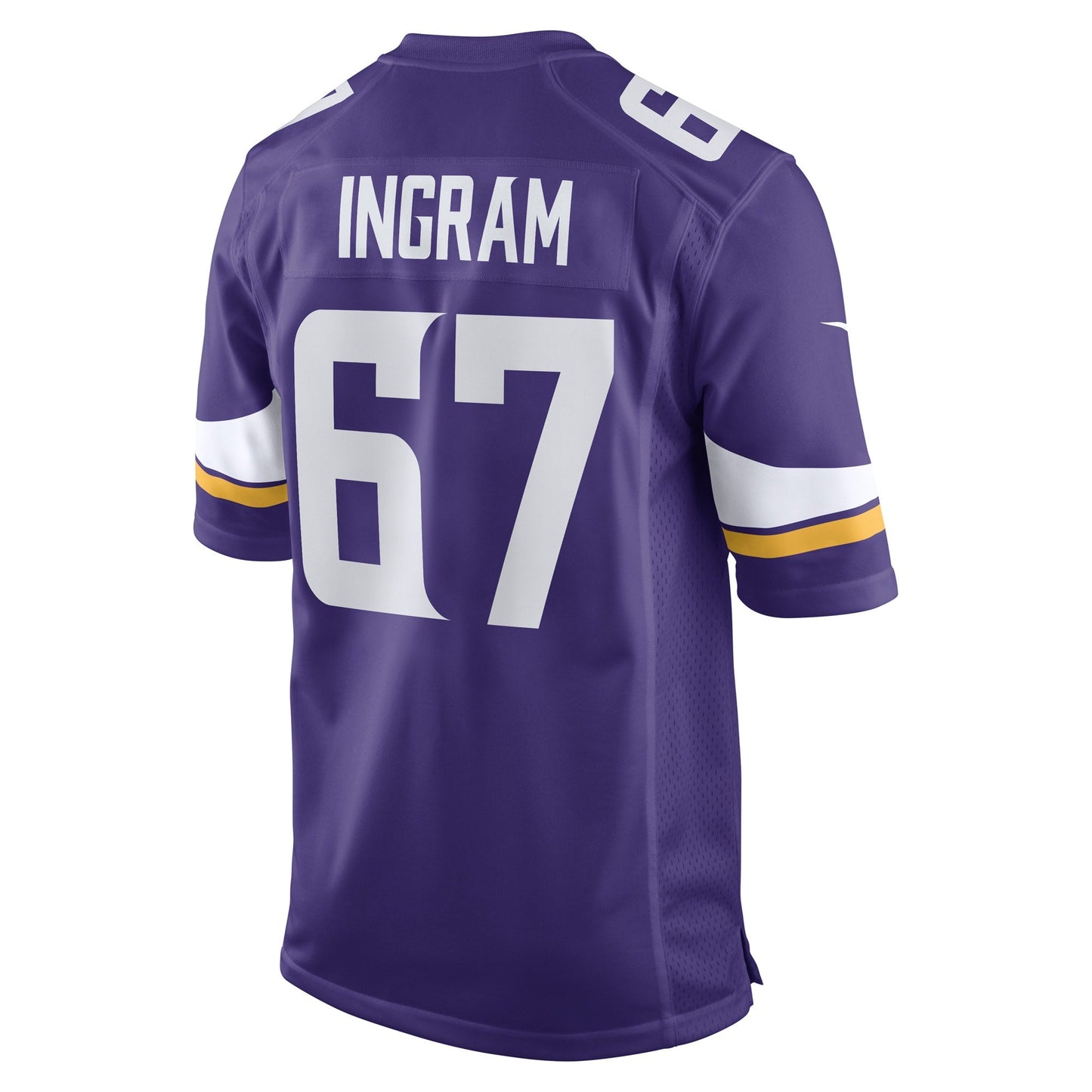 Ed Ingram Minnesota Vikings Game Jersey - Purple football jersey product view 3