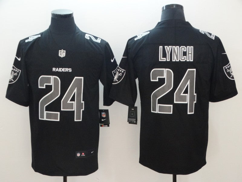 Men's Las Vegas Raiders Marshawn Lynch #24 Black Game Player Jersey1 football jersey product view 1
