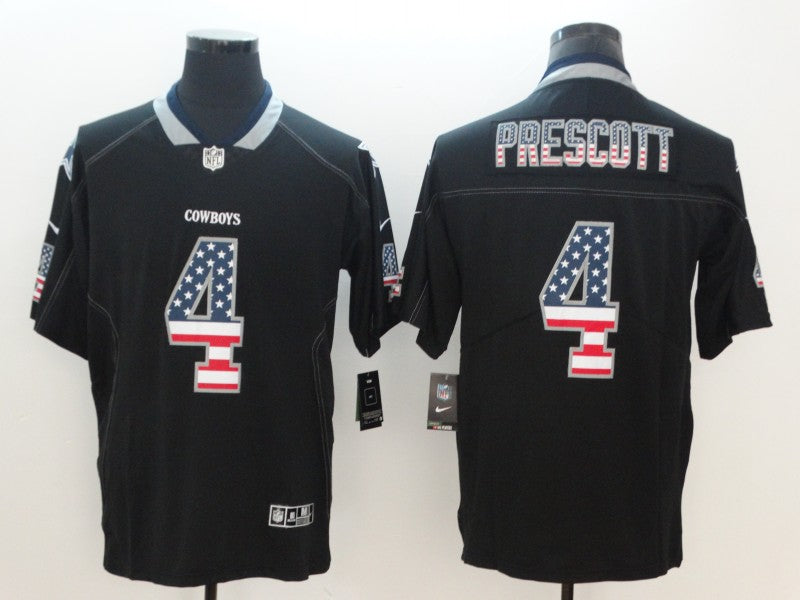Men's Dallas Cowboys Dak Prescott #4 Black Game Team Jersey1 football jersey product view 1