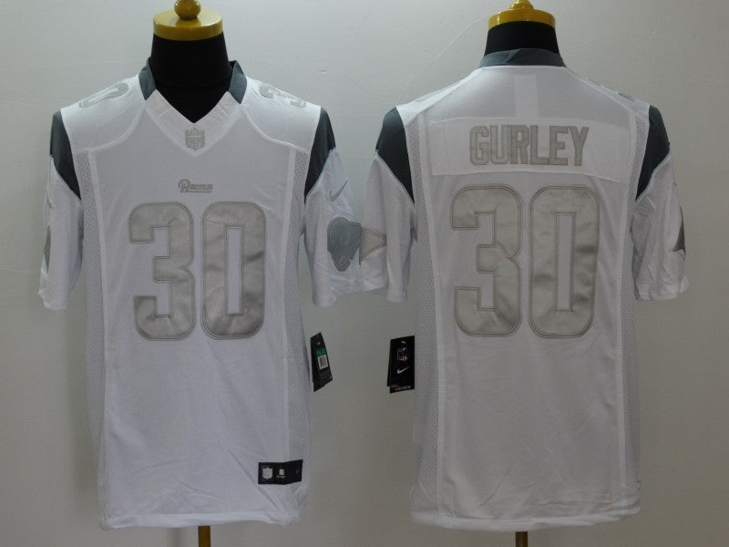 Men's Los Angeles Rams Todd Gurley #30 White Game Jersey1 football jersey product view 1