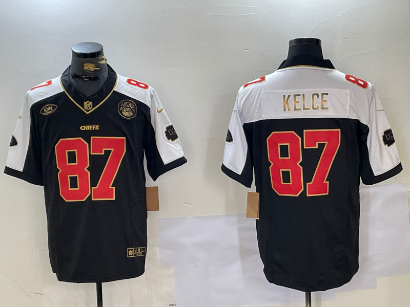 Men's Kansas City Chiefs Travis Kelce #87 Black Vapor F.U.S.E. Limited Jersey1 football jersey product view 1