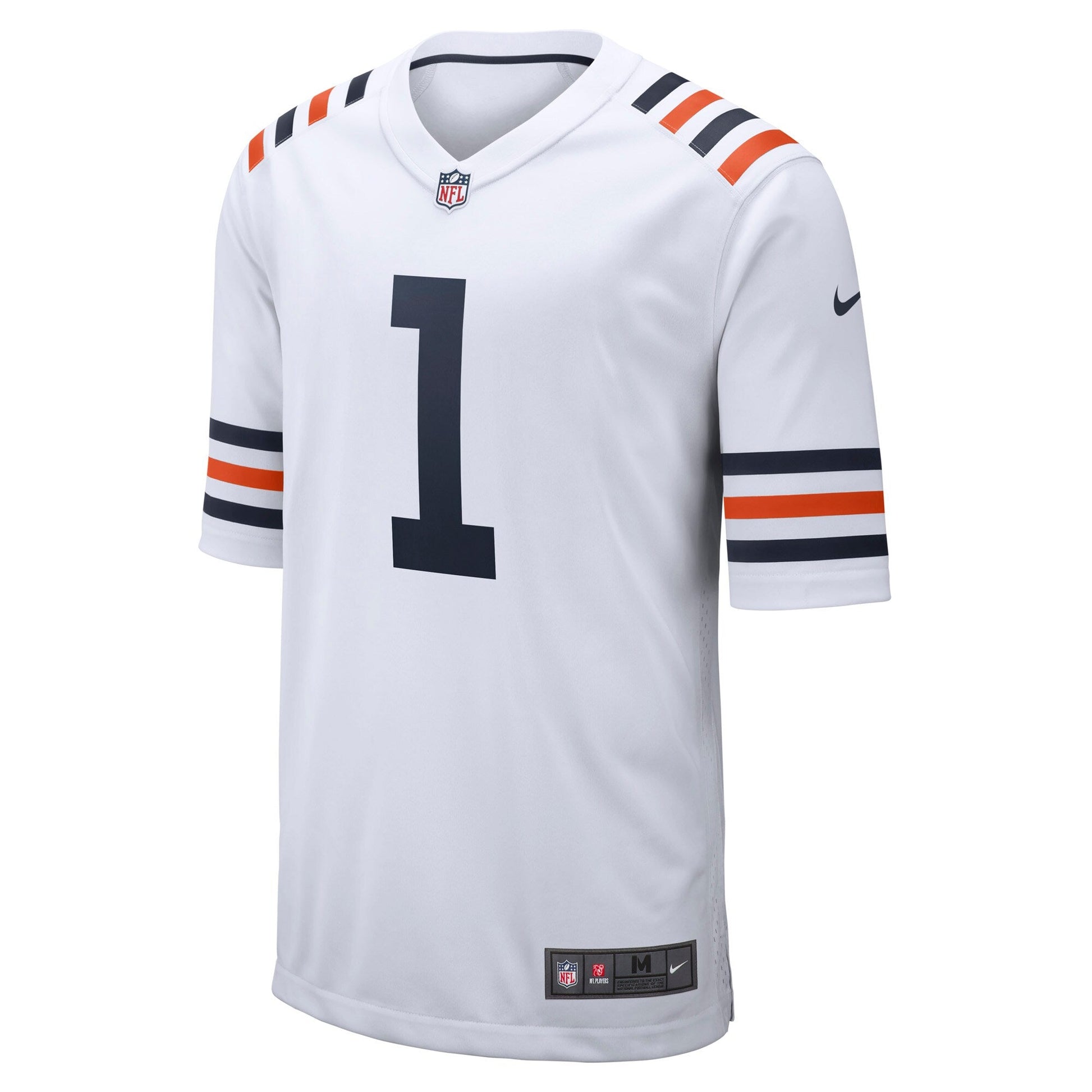Justin Fields Chicago Bears Alternate Classic Game Jersey - White football jersey product view 2