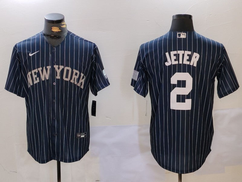 Men's New York Yankees Derek Jeter Navy Player Jersey baseball jersey product view 1