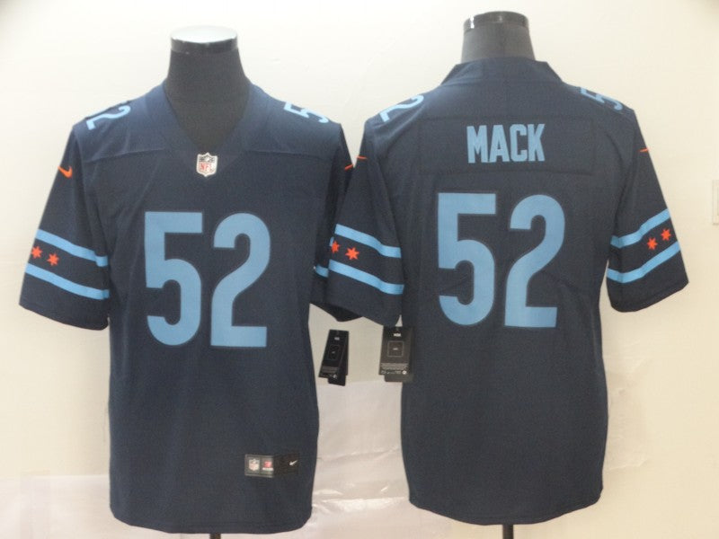 Men's Chicago Bears Khalil Mack #52 Navy Game Jersey1 City Edition football jersey product view 1