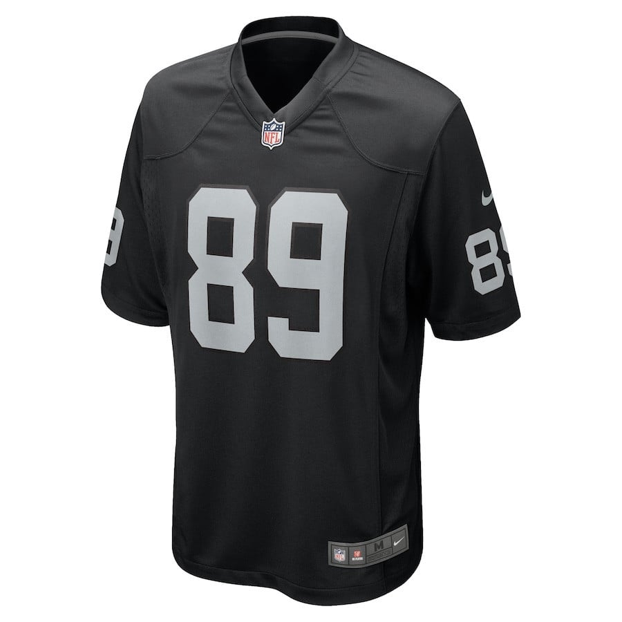 Brock Bowers 89 Las Vegas Raiders Team Game Men Jersey - Black football jersey product view 2