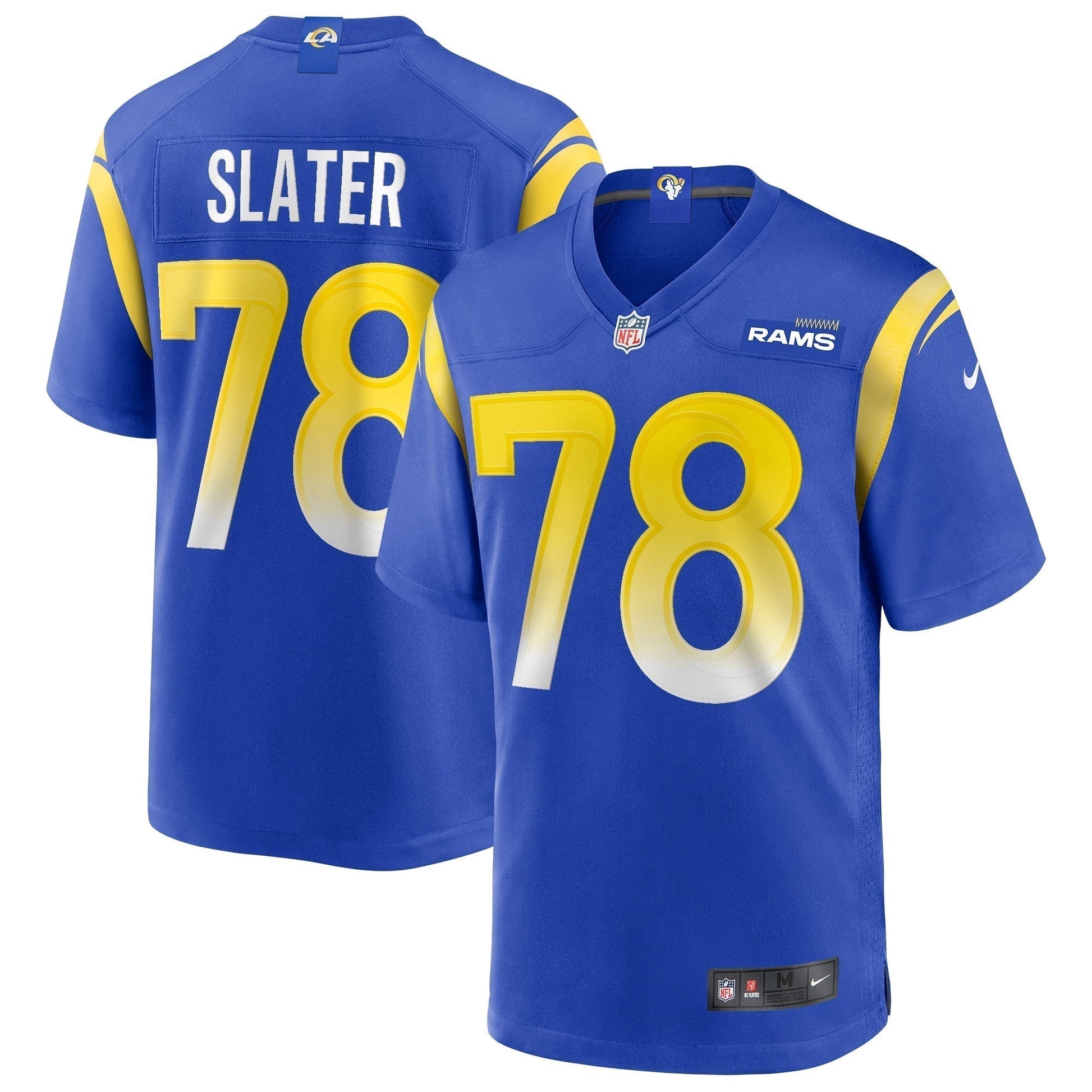 Jackie Slater Los Angeles Rams Game Retired Jersey - Royal football jersey product view 1