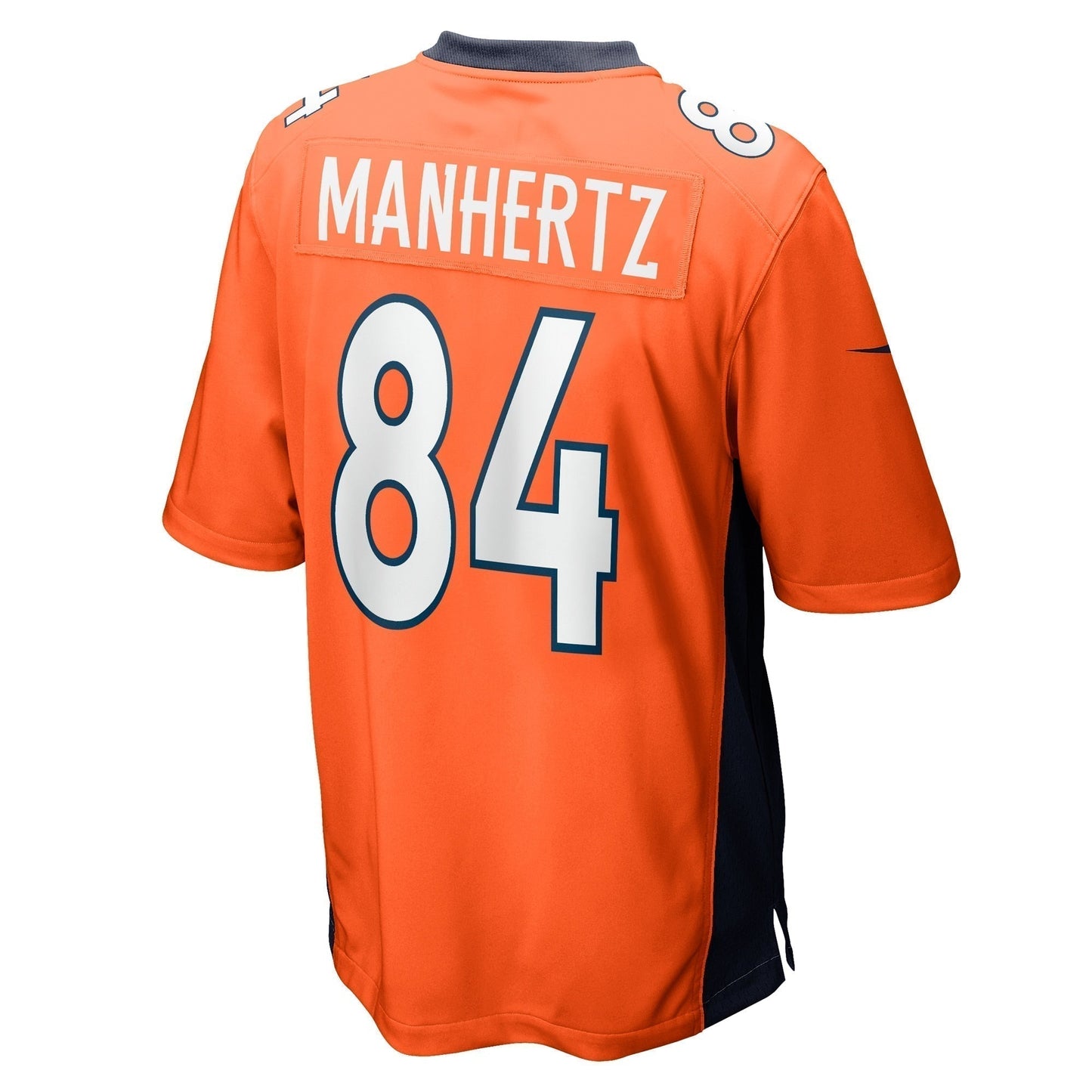 Chris Manhertz Denver Broncos Game Jersey - Orange football jersey product view 3