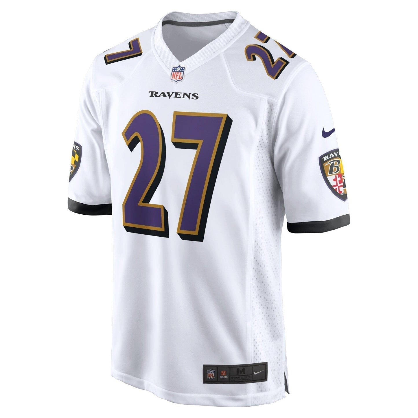 J.K. Dobbins Baltimore Ravens Game Jersey - White football jersey product view 2