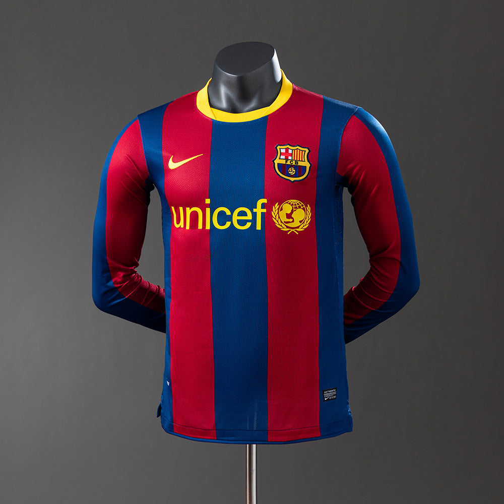 Barcelona 10/11 Home Long Sleeve Player Version Retro Jersey sports jersey product view 1