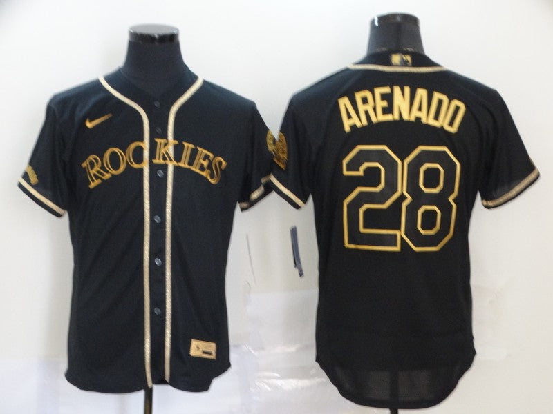 Men's Colorado Rockies Nolan Arenado Black Replica Team Jersey baseball jersey product view 1