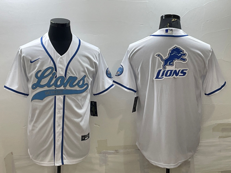 Men's Detroit Lions White Game Jersey football jersey product view 1