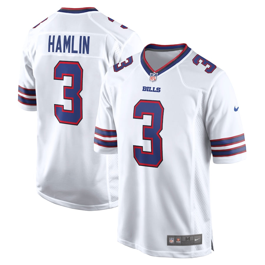 Men's Buffalo Bills Damar Hamlin White Game Jersey football jersey product view 1