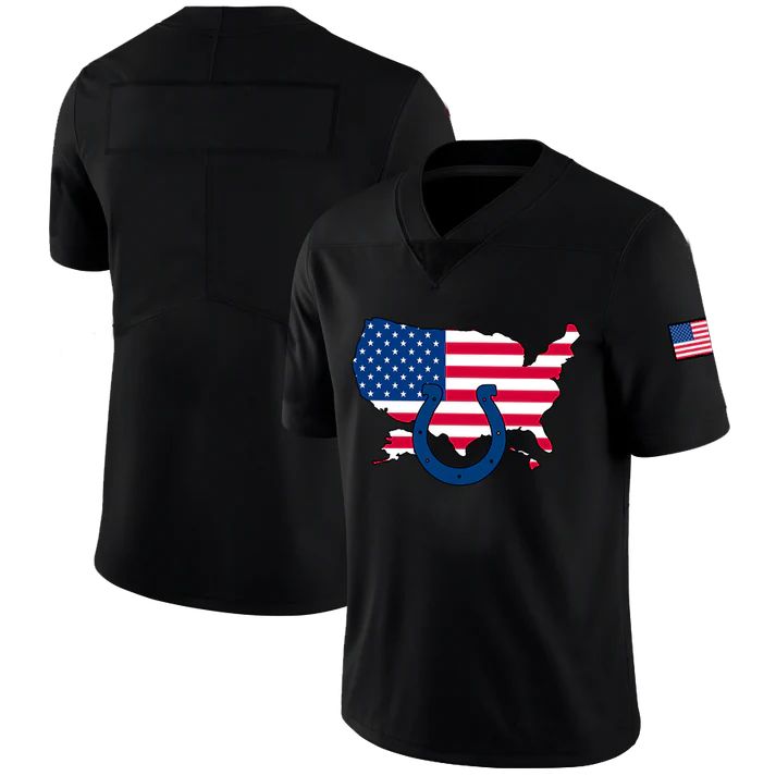 Custom1 Indianapolis Colts Football Black Limited Fashion Flag Stitched American Football Jerseys football jersey product view 1