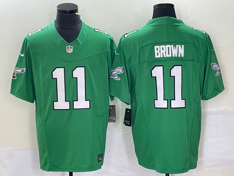 Men's Philadelphia Eagles A.J. Brown Kelly Green Game Jersey football jersey product view 1
