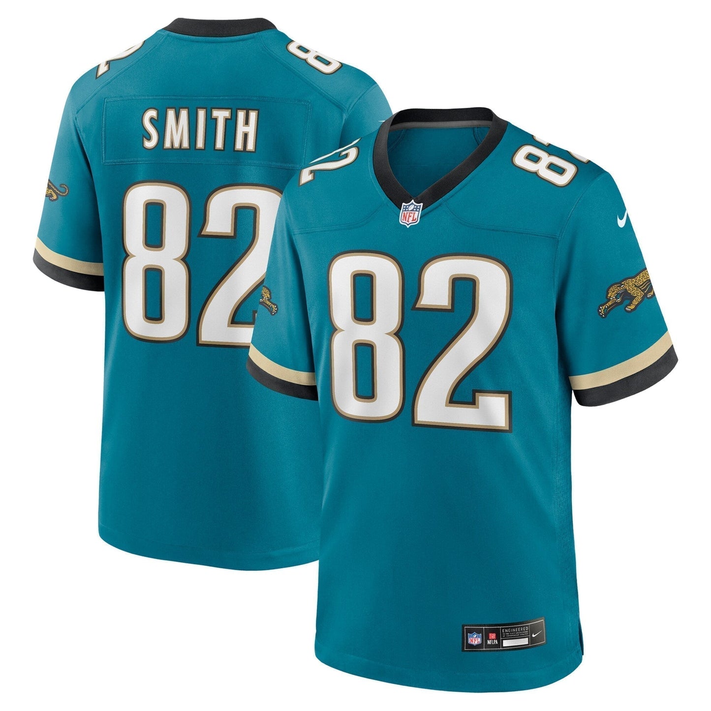 Jimmy Smith Jacksonville Jaguars Prowler Throwback Retired Game Jersey - Teal football jersey product view 1