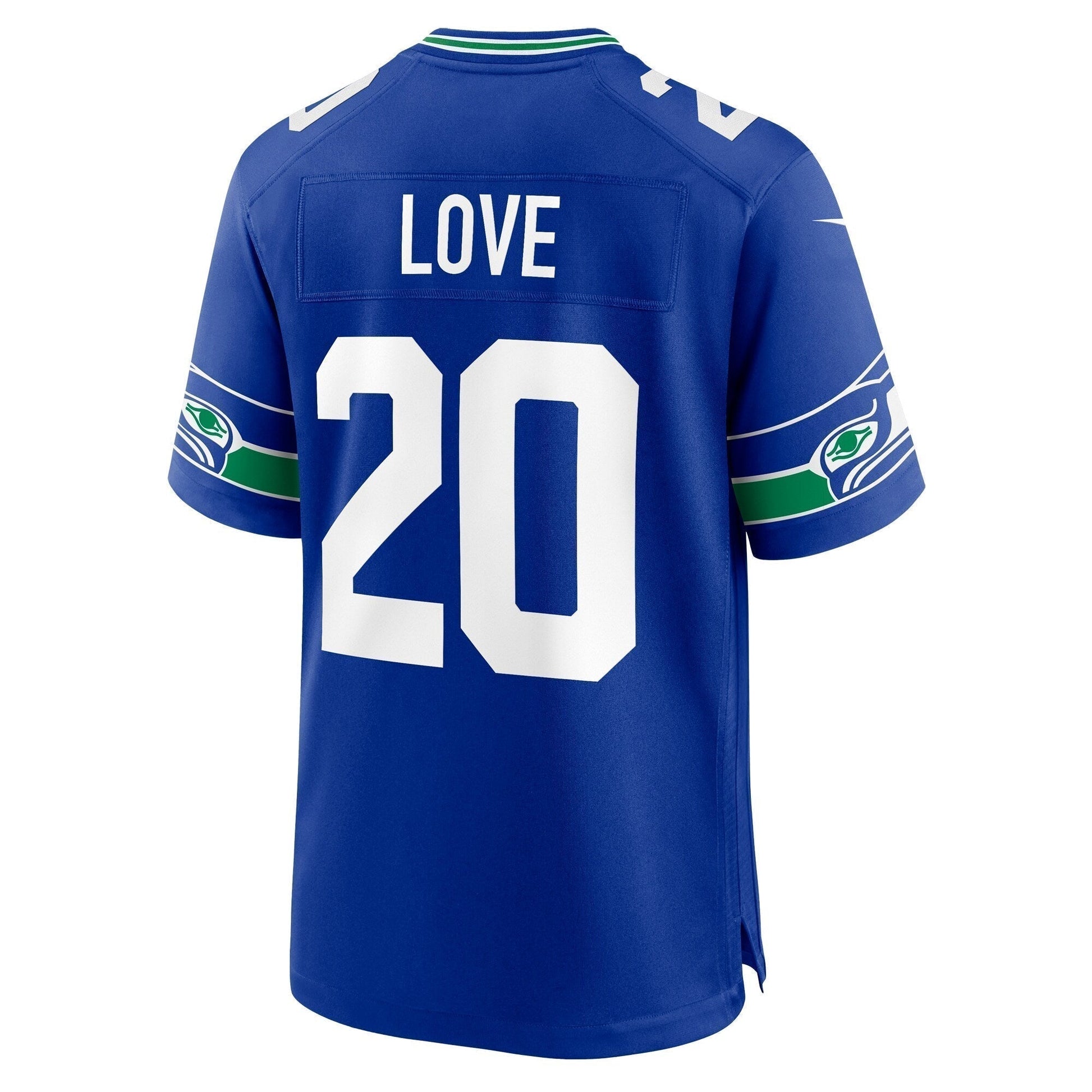 Julian Love Seattle Seahawks Throwback Game Jersey - Royal football jersey product view 3
