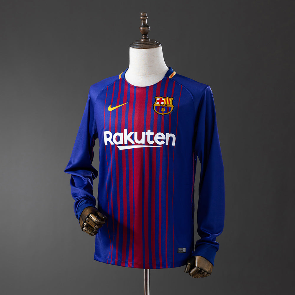 Barcelona 17/18 Home Long Sleeve Retro Jersey sports jersey product view 1