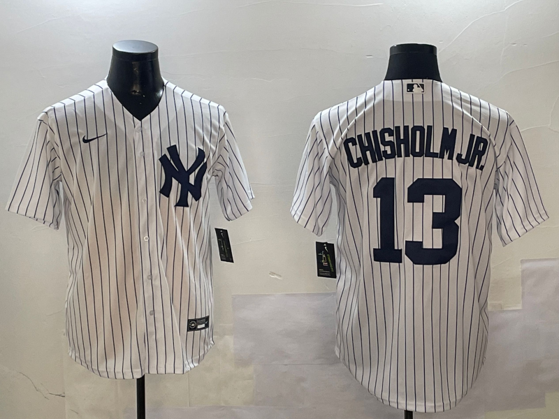 Men's New York Yankees Jazz Chisholm Jr. #13 White Home Limited Player Jersey baseball jersey product view 1