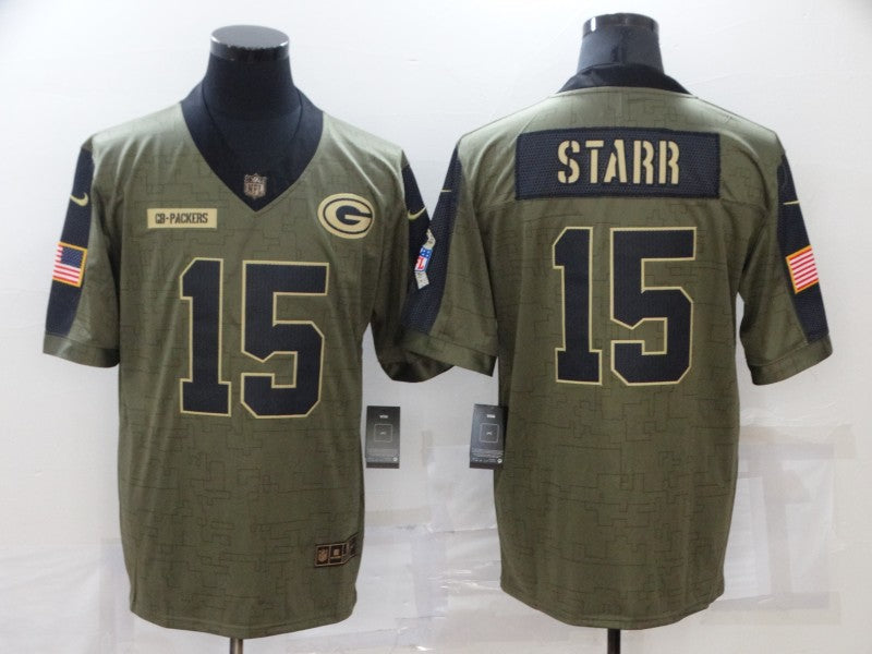 Men's Green Bay Packers Bart Starr Brown Game Jersey football jersey product view 1