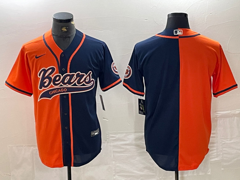 Men's Chicago Bears Orange/Navy Blank Jersey Joint Edition football jersey product view 1