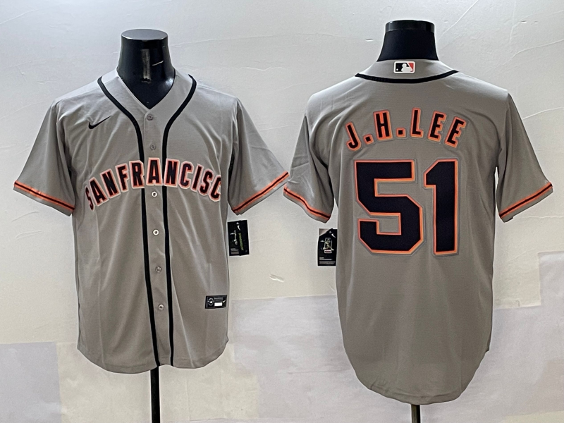 Men's San Francisco Giants Jung Hoo Lee Gray Replica Player Jersey baseball jersey product view 1