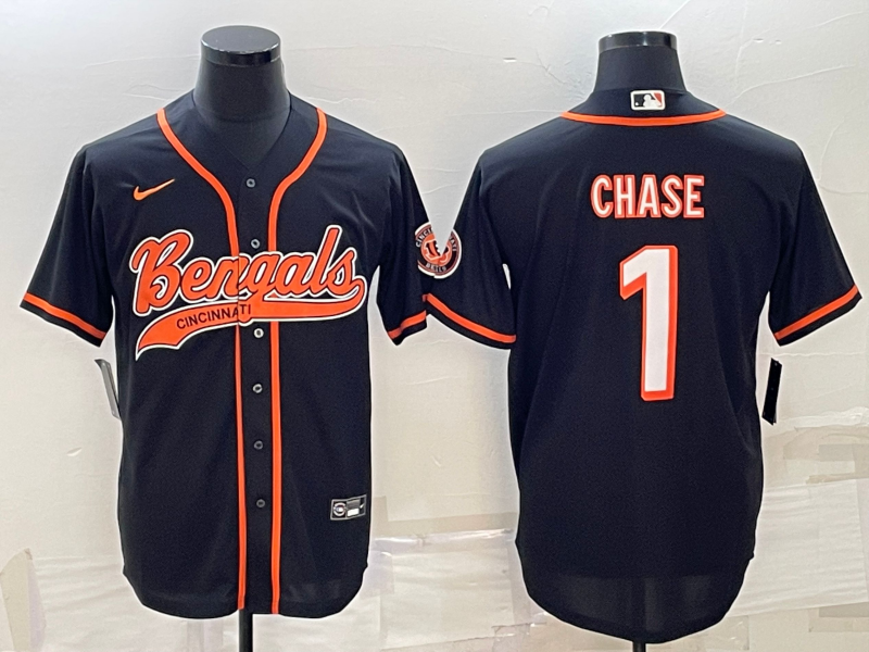 Men's Cincinnati Bengals Ja'Marr Chase Black Fashion Game Jersey football jersey product view 1