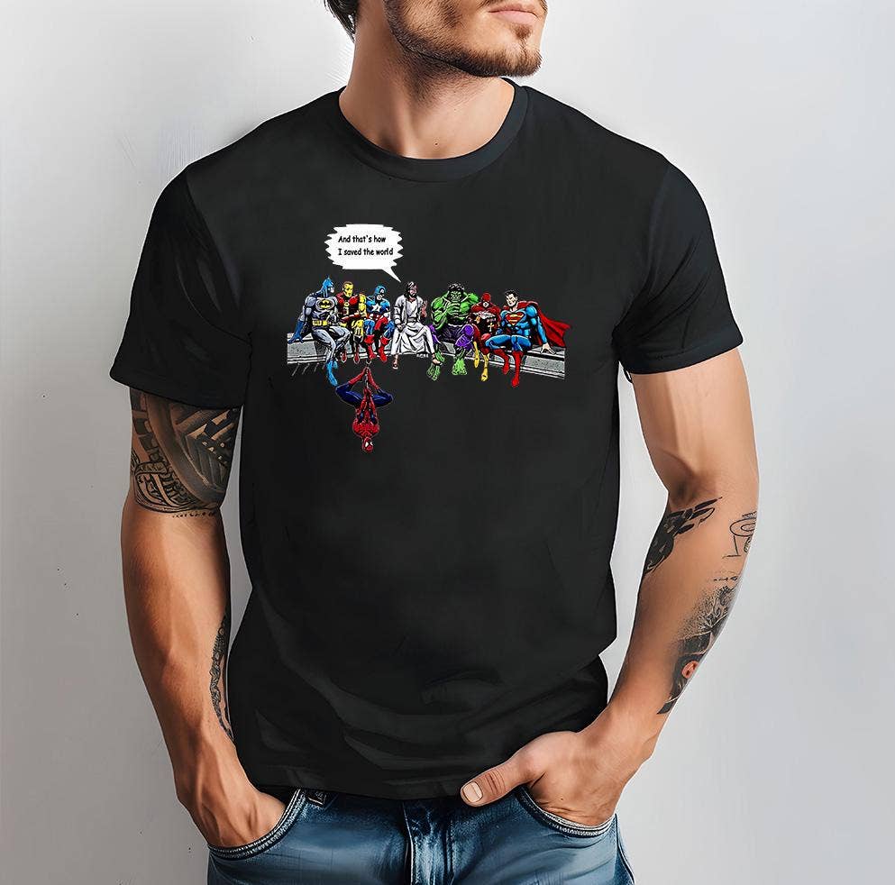 Jesus and Superheroes Tee, Funny Christian Shirt Unisex T-shirt, Sweatshirt, Hoodie, Long Sleeve Tee - T-Shirt, Sweatshirt, Hoodie